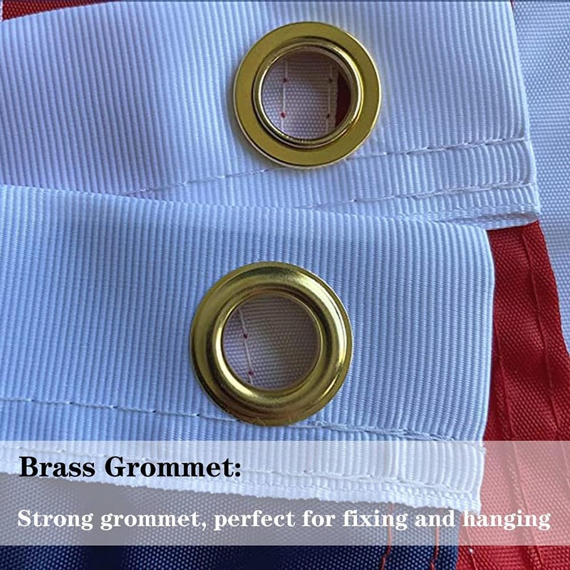 Jayus Embroidered Star Double Sided Yacht Ensign US Anchor Boat Flag 12.5x18- Seven Stripes Nylon American Boat Flag with Two Brass Grommets Perfect for Car Truck Bike - Image 5